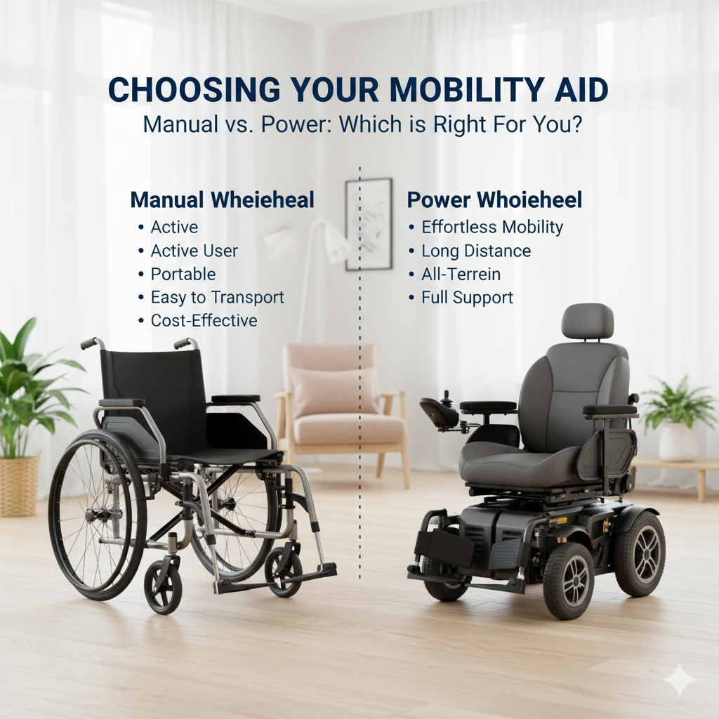 manual vs power wheelchair difference