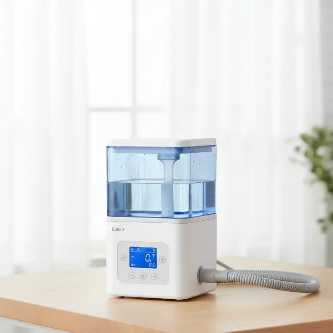 Medical Grade Cool Mist Humidifier - E0550 1 Medical grade cool mist humidifier with a transparent water tank and adjustable dial - Alfa Healthcare Supply